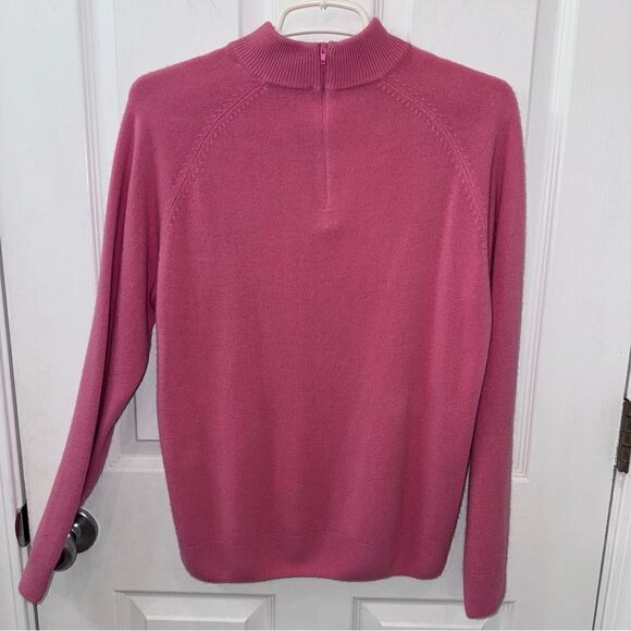 Hannah Career Pink Mock neck super soft sweater with zipper in back. - Picture 8 of 11